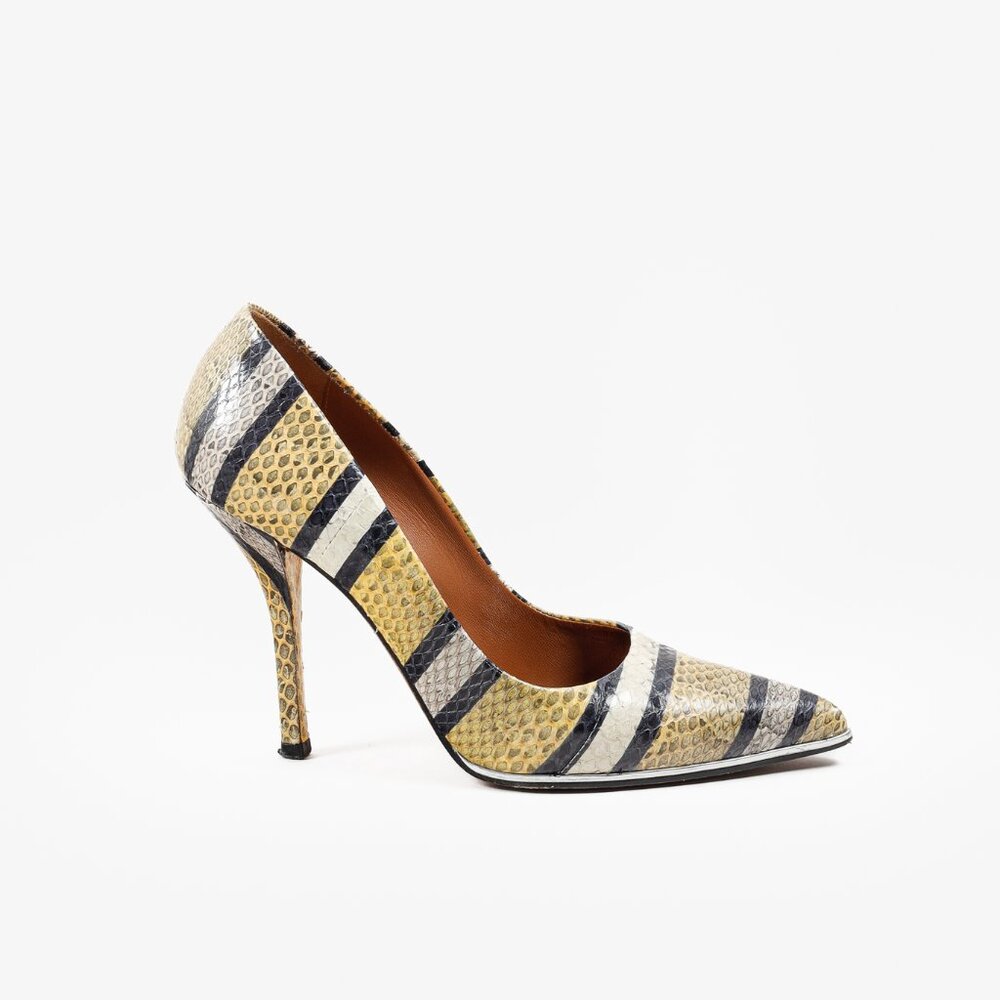 Givenchy Paris Striped Snakeskin Pumps